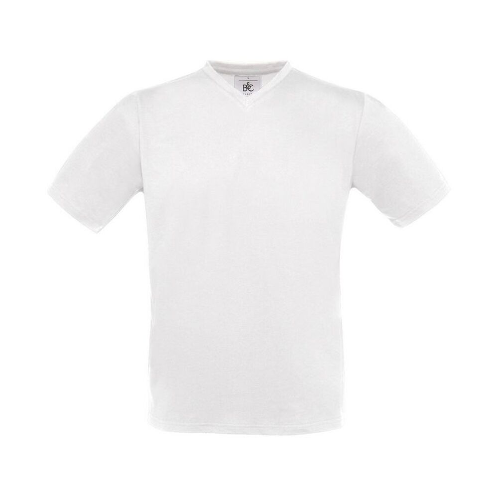 B&C Mens Exact V Neck / White
